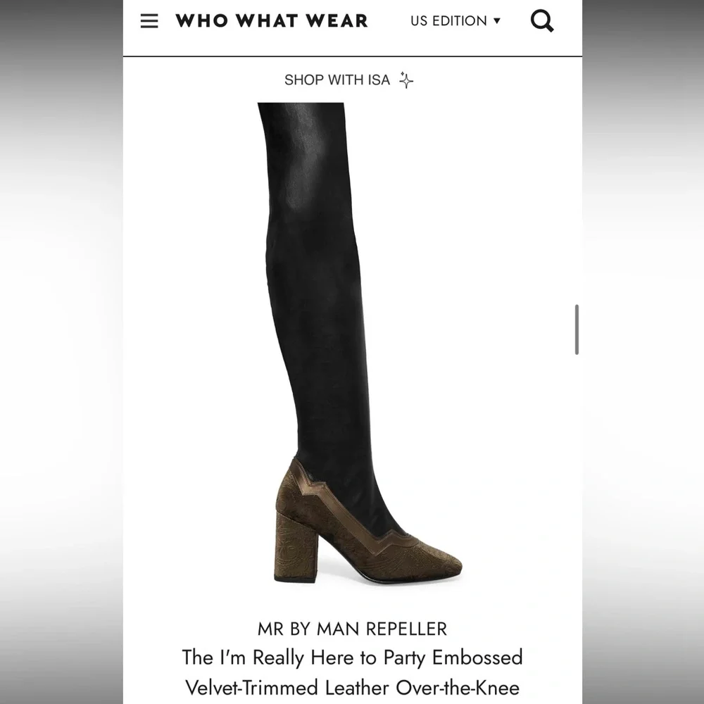 $795 “I’m really here to party” boots by MR in collab with Net a Porter size 6